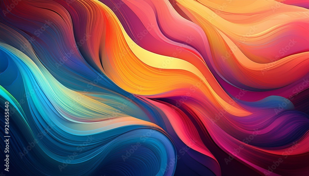 Poster abstract background with vibrant colors and smooth lines
