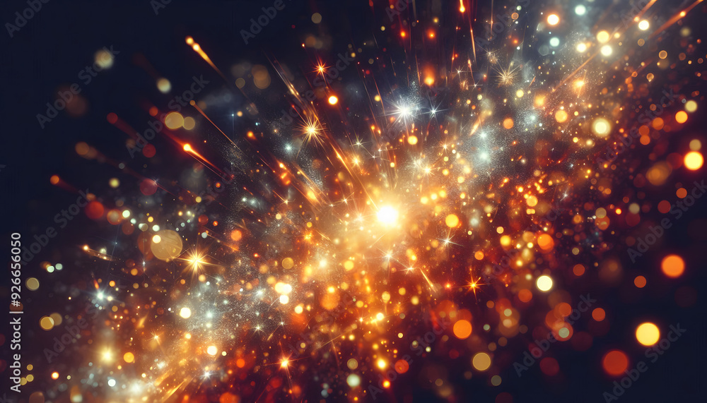 Poster abstract sparkle burst: a mesmerizing abstract background with a burst of vibrant, sparkling lights 