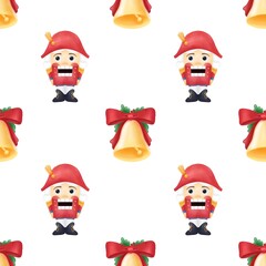 Christmas cute gingerbread cookies. Watercolor festive seamless pattern for Christmas and New Year.Holiday illustration.Holiday packaging.Ginger man decor.Print for gifts.