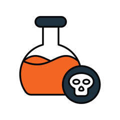 toxic chemical color line icon with white background vector stock illustration