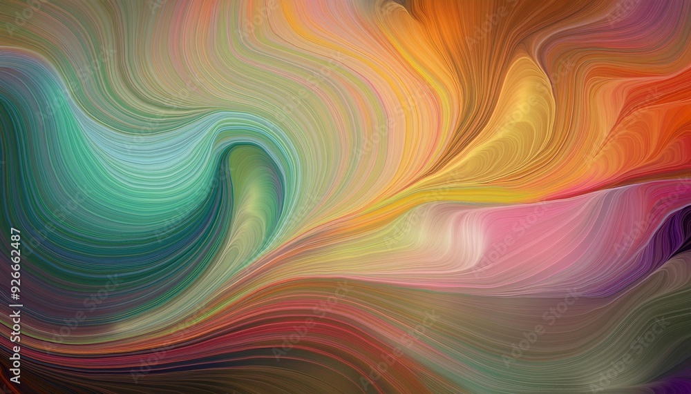 Poster colorful abstract background with waves and swirls in the center of the image for business and art c