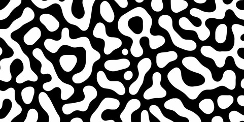 Abstract Turing organic wallpaper with background. Turing reaction diffusion monochrome seamless pattern with chaotic motion. Natural seamless line pattern. Linear design with biological shapes.
