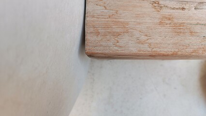 Rustic Wooden Stool Seat with Textured Detail