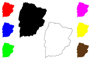 Chaiyaphum Province (Kingdom of Thailand, Siam, Provinces of Thailand) map vector illustration, scribble sketch Chaiyaphum map