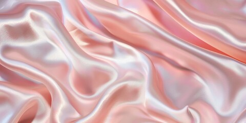 Fototapeta premium A close-up view of soft, flowing silk fabric in delicate pastel shades, showcasing its luxurious texture and elegance.