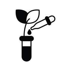 botany glyph icon with white background vector stock illustration