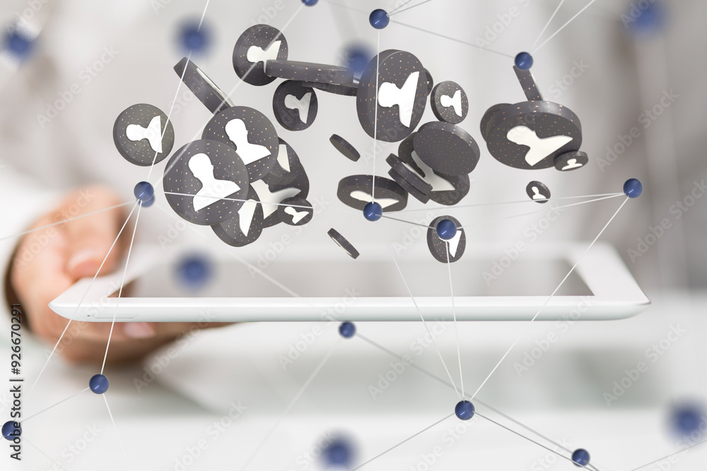 Aufkleber abstract technology group and data
