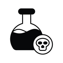 toxic chemical glyph icon with white background vector stock illustration