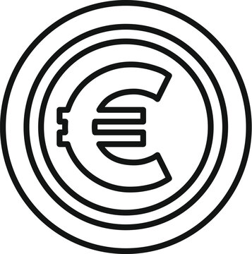 recommend clip art: Simple line art illustration of the euro symbol, representing the official currency of the european union