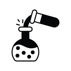 chemical analysis glyph icon with white background vector stock illustration
