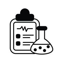 experiment result glyph icon with white background vector stock illustration