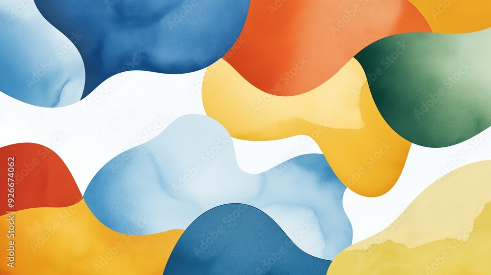 Poster cognitive process, abstract shapes and colors symbolizing different thought patterns, detailed and i
