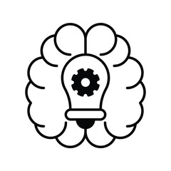 brainstorming glyph icon with white background vector stock illustration