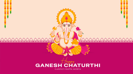 Happy Ganesh Chaturthi Social Media Post Template, Web Banner, Greeting Cards,Print,T-Shirts,Posters and Banners
