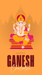 Happy Ganesh Chaturthi Social Media Post Template, Web Banner, Greeting Cards,Print,T-Shirts,Posters and Banners
