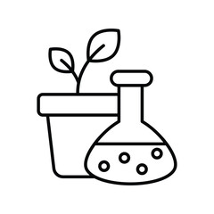 botany line icon with white background vector stock illustration