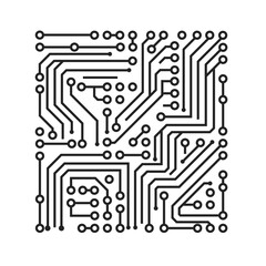 Vector illustration of a detailed electronic circuit board. Isolated stock image showcasing a technology pattern, perfect for tech, digital, and AI-related designs.