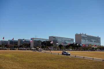 states avenue or Alameda dos Estados in Brasilia, Brazil. Esplanada dos Ministerios