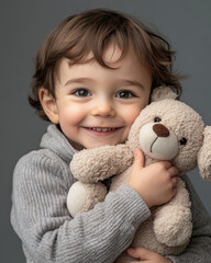 Professional studio photo portrait of a happy child