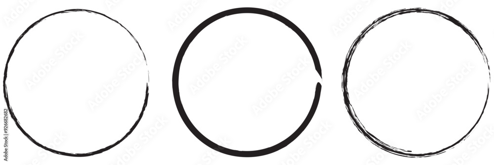 Poster vector circular scribble doodle round circles