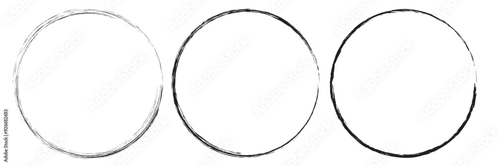Poster vector circular scribble doodle round circles