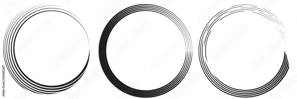 Poster vector circular scribble doodle round circles