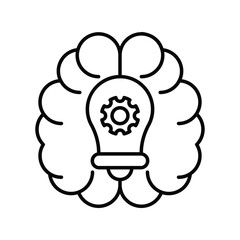 brainstorming line icon with white background vector stock illustration
