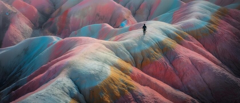 AI generator image of Rainbow Mountain Machu Picchu, Ausangate are the names of large mountains in the Andes. which has many mountains located south of Cusco, Peru