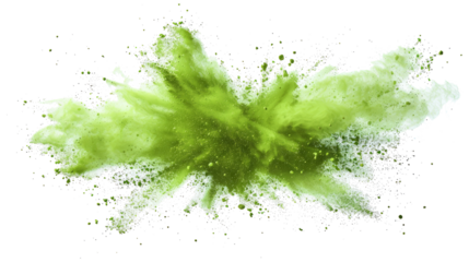 abstract powder splatted background, Freeze motion of green powder exploding/throwing green.