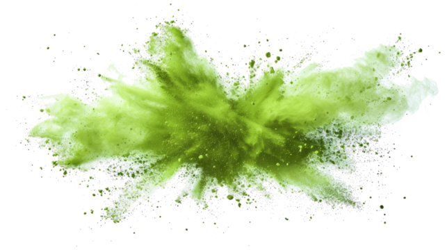 abstract powder splatted background, Freeze motion of green powder exploding/throwing green.