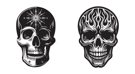 Warrior Skull Vector Silhouettes