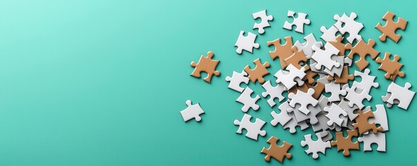 Bankruptcy reorganization concept with puzzle pieces representing debt, assets, and restructuring, emphasizing business recovery