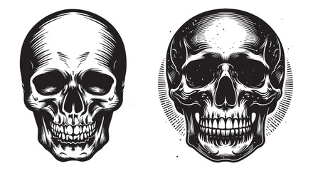 Artistic Skull Silhouette Vectors