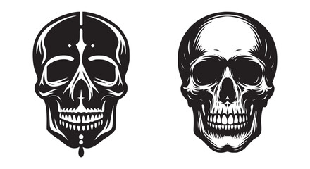 Skull Vector Silhouettes Vintage