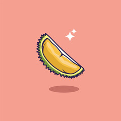 Durian fruit vector illustration cartoonish style