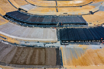 Installation process of geosynthetics in industry and mining