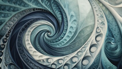 Obraz premium Abstract swirl pattern in blues and whites.