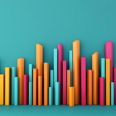 Fototapeta premium Economic forecast, market trends, policy impact, 3D illustration