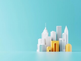 Fototapeta premium Economic reform, policy implementation, urban development, 3D illustration