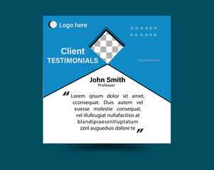 Clients feedback or testimonial web banner for social media post