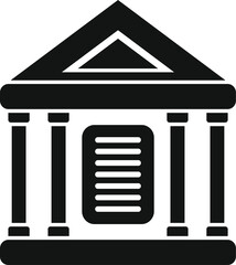Simple vector icon of a classic greek or roman temple with columns