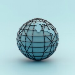 Digital economy, global connectivity, policy framework, 3D illustration