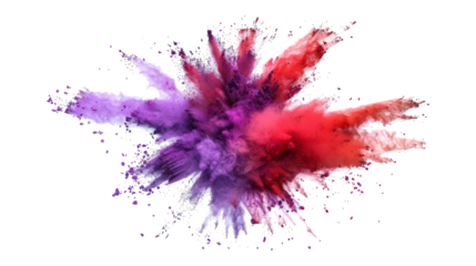 A succinct depiction of a red and purple paint color powder