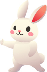Cheerful Bunny Giving a Thumbs-Up (Gradient Color Style)