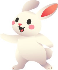 Excited Bunny in a Happy Stance (Gradient Color Style)