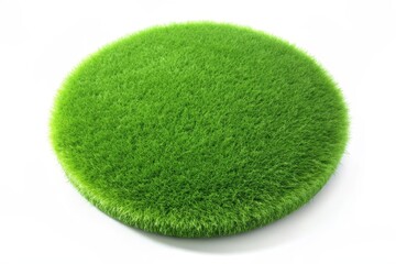 A circular mat made of realistic artificial grass, perfect for adding a touch of greenery to crafts, DIY projects, and home decor.  It symbolizes nature, freshness, and a touch of the outdoors.