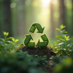 green recycling symbol - creative natural materials