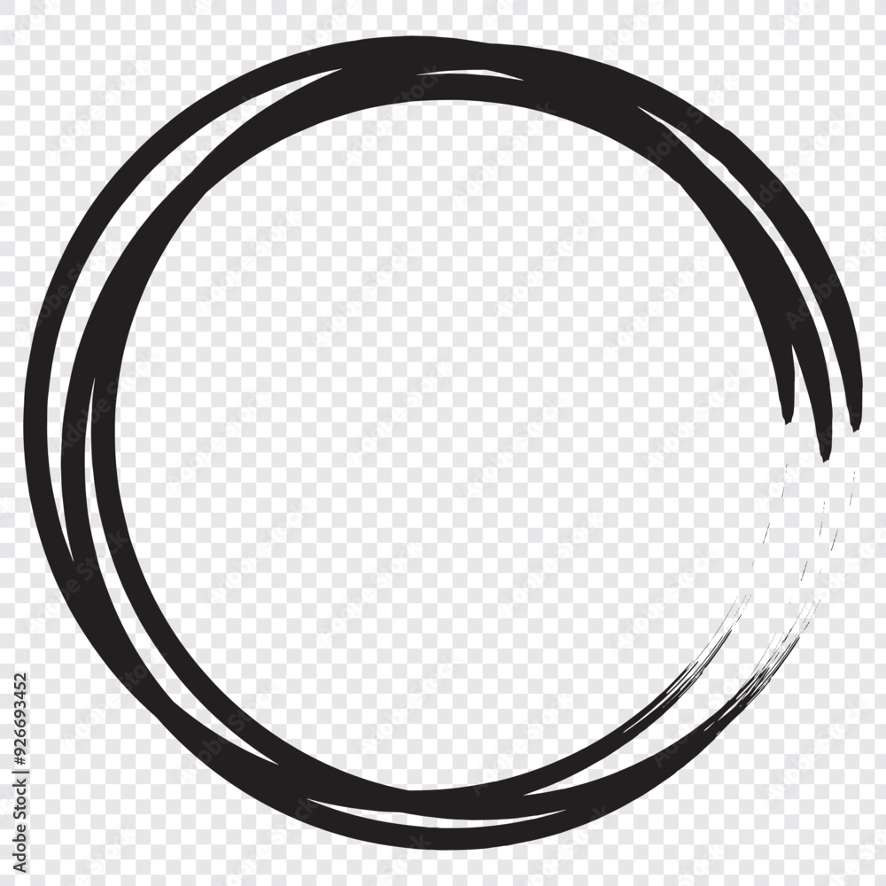 Aufkleber hand drawn circle line sketch set. vector circular scribble doodle round circles for message note ma