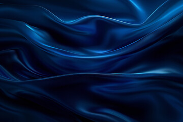 Obraz premium Blue Satin Fabric with Smooth Texture and Rich Folds for an Elegant and Luxurious Design Background