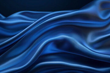 Obraz premium Blue Satin Fabric with Smooth Texture and Rich Folds for an Elegant and Luxurious Design Background